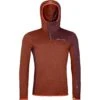 Ortovox Fleece Light Grid SN Hoody M -Matériel De Ski Boutique 87080 23201 FLEECE LIGHT GRID SN HOODY M clay orange B 01 1