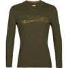 Icebreaker Mens 200 Oasis Long Sleeve Crewe Ski Stripes -Matériel De Ski Boutique Icebreaker MEN 200 OASIS LS CREWE SKI STRIPES LODEN 0A56HU069 1 2