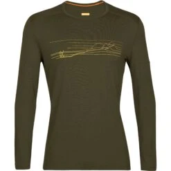 Icebreaker Mens 200 Oasis Long Sleeve Crewe Ski Stripes