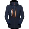 Mammut Aenergy Softshell Hybrid Hooded Jacket Women -Matériel De Ski Boutique mammut aenegy softshell hybrid hooded jacket women marine vibrant orange m13519